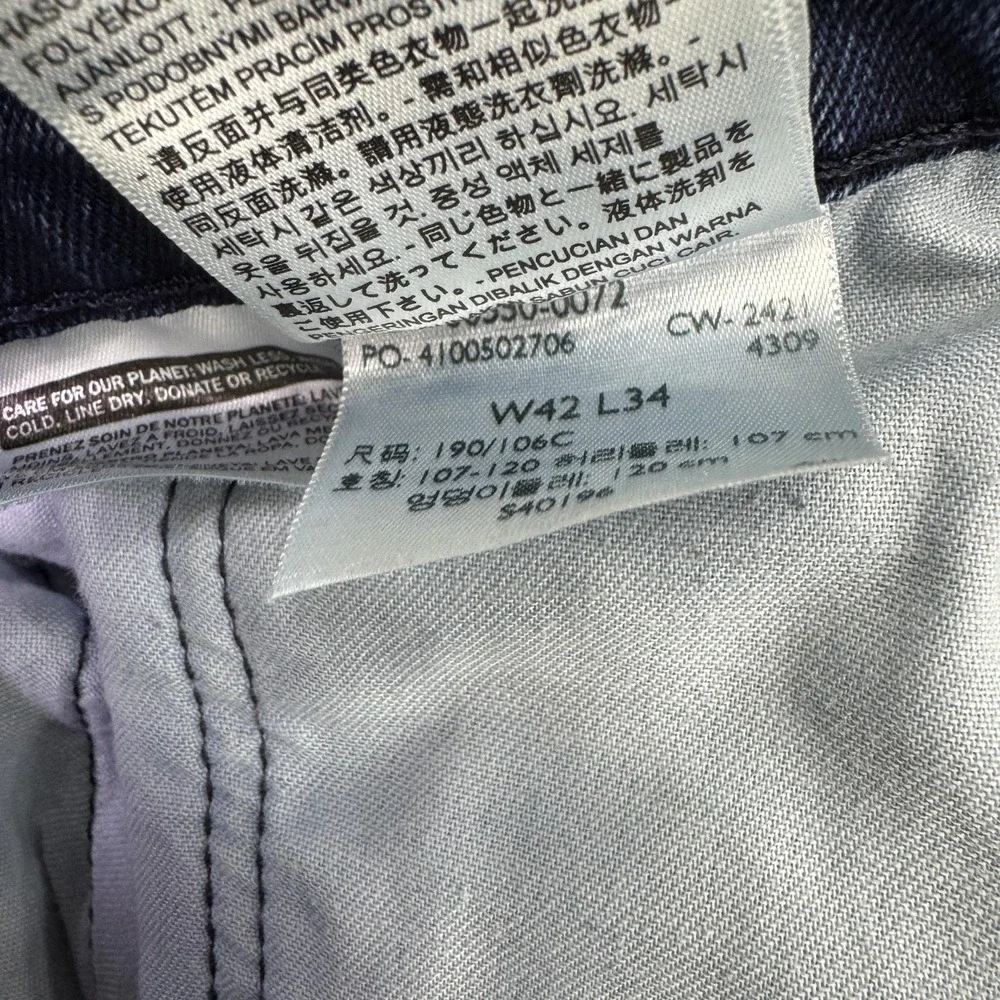 Levis 550 Jeans Mens 42x34 Blue Relaxed Straight Denim Medium Wash Stretch